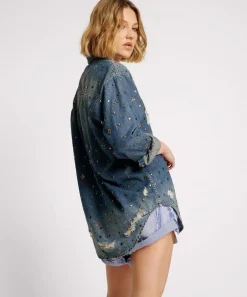 Shirts|ONE TEASPOON Embellished Everyday Denim Shirt