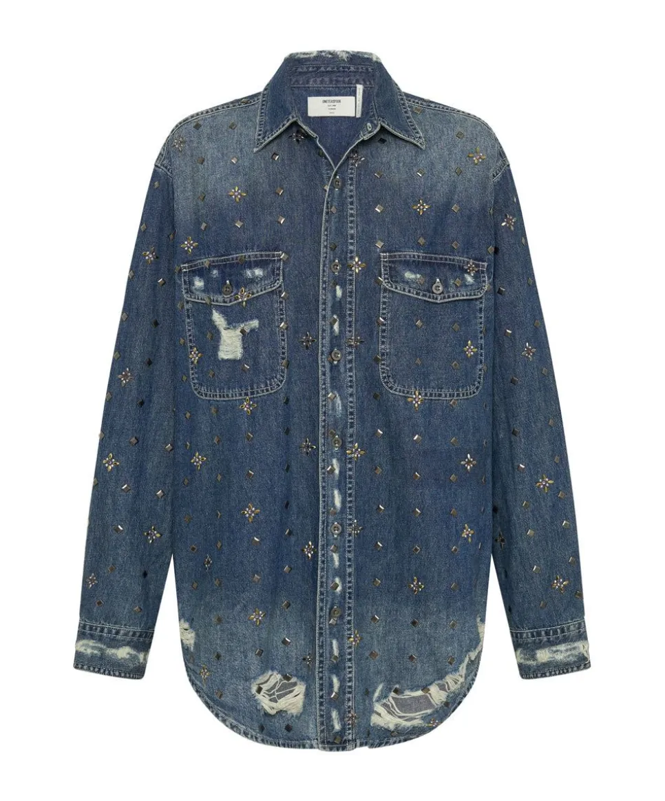 Shirts|ONE TEASPOON Embellished Everyday Denim Shirt