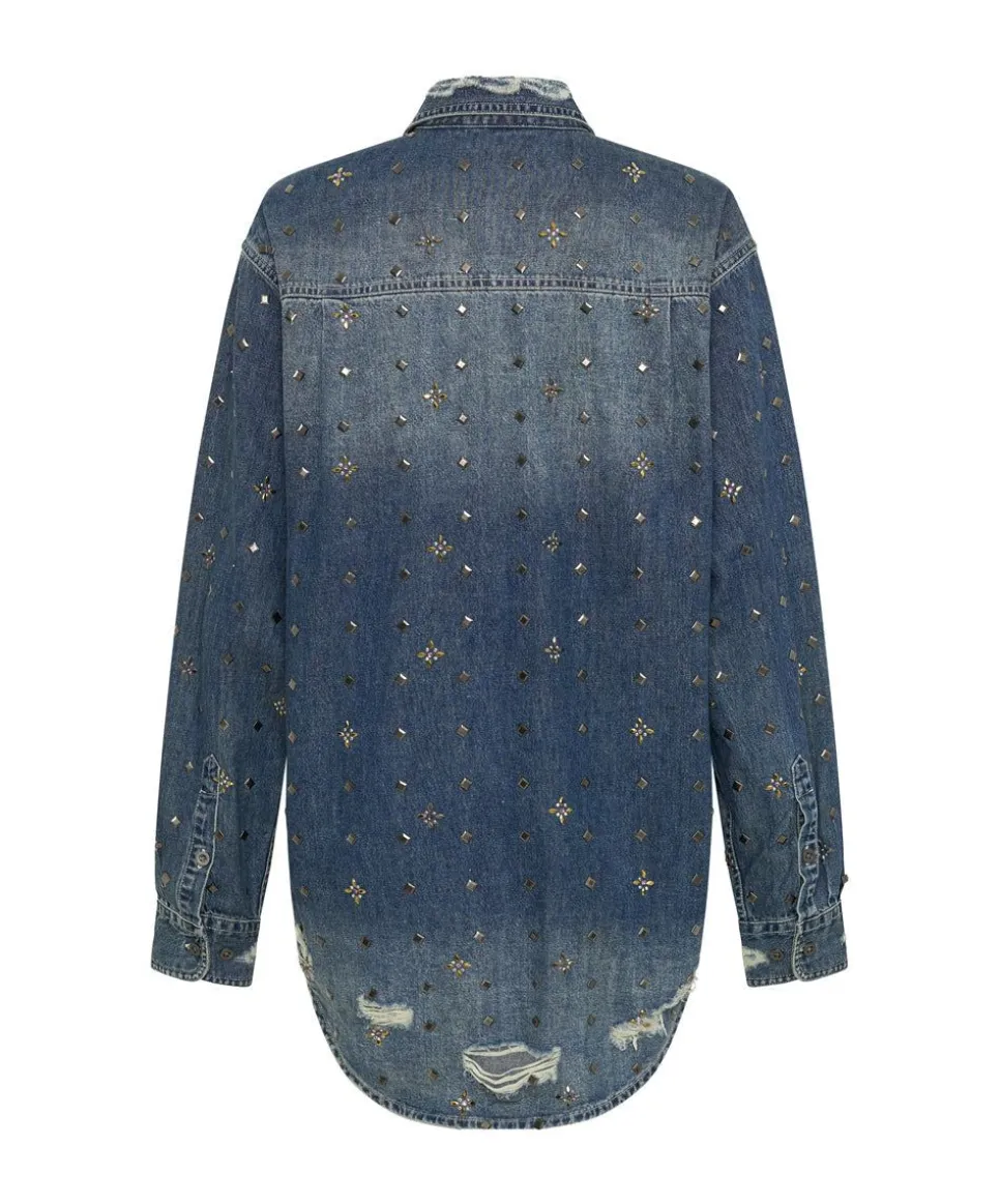 Shirts|ONE TEASPOON Embellished Everyday Denim Shirt