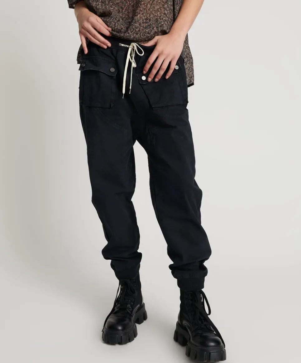 Bottoms|ONE TEASPOON Faded Black Cadet Pants