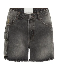 Denim Shorts|ONE TEASPOON Faded Black Cargo Legend Mom Fit Shorts