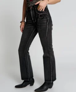 Denim Jeans|ONE TEASPOON Faded Black Charlie Slim High Waist Bootcut Jeans