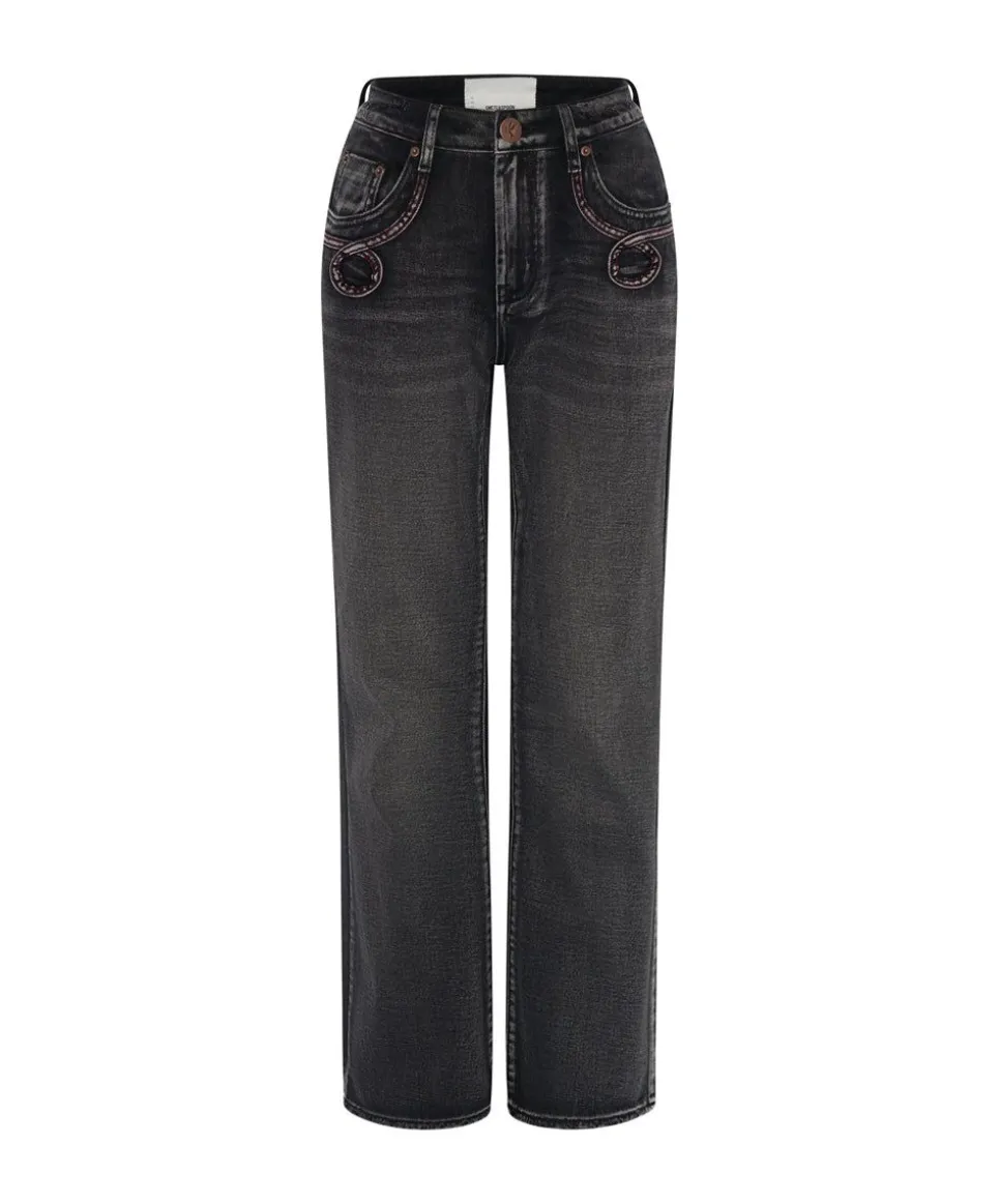 Denim Jeans|ONE TEASPOON Faded Black Charlie Slim High Waist Bootcut Jeans
