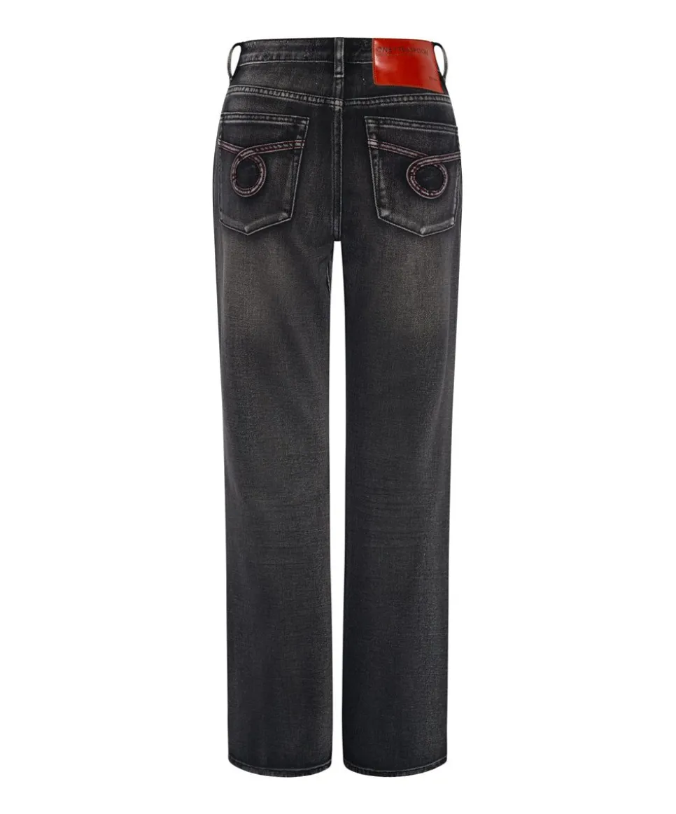 Denim Jeans|ONE TEASPOON Faded Black Charlie Slim High Waist Bootcut Jeans