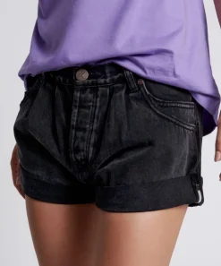 Denim Shorts|ONE TEASPOON Faded Black Smiths Tailored Low Waist Denim Shorts