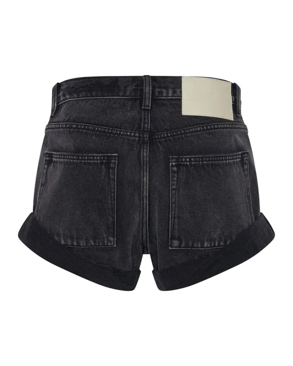 Denim Shorts|ONE TEASPOON Faded Black Smiths Tailored Low Waist Denim Shorts