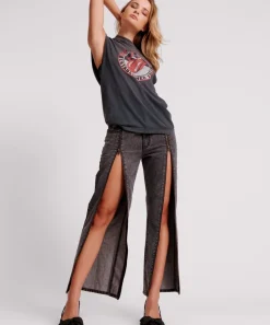 Denim Jeans|ONE TEASPOON Faded Black Truckers Mid Waist Straight Leg Jeans