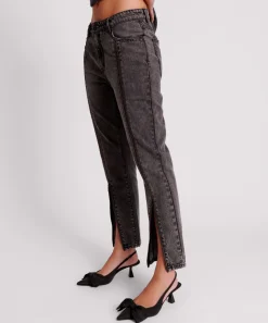 Denim Jeans|ONE TEASPOON Faded Black Truckers Mid Waist Straight Leg Jeans