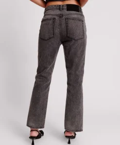 Denim Jeans|ONE TEASPOON Faded Black Truckers Mid Waist Straight Leg Jeans