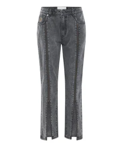 Denim Jeans|ONE TEASPOON Faded Black Truckers Mid Waist Straight Leg Jeans