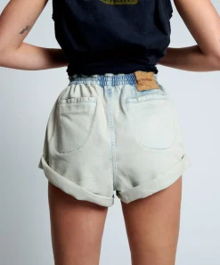 Denim Shorts|ONE TEASPOON Faded Blue Luxe Stretch Hunters Boyfriend Shorts