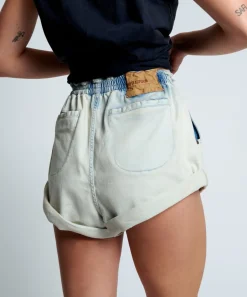 Denim Shorts|ONE TEASPOON Faded Blue Luxe Stretch Hunters Boyfriend Shorts