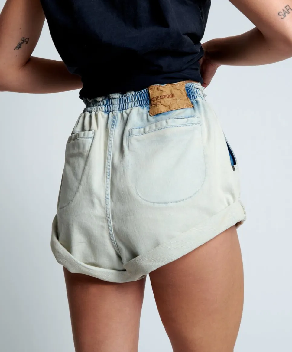 Denim Shorts|ONE TEASPOON Faded Blue Luxe Stretch Hunters Boyfriend Shorts