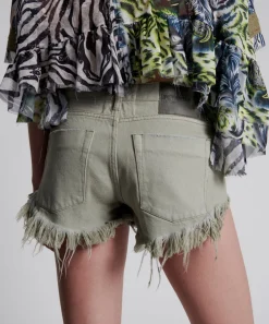 Denim Shorts|ONE TEASPOON Faded Khaki Bonita Low Waist Denim Shorts