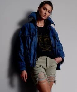 Denim Shorts|ONE TEASPOON Faded Khaki Stevies Long Length Boyfriend Shorts