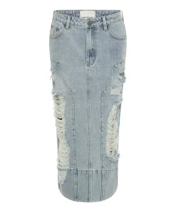 Denim Skirts|ONE TEASPOON Fleetwood Cassidy Mid Waist Long Denim Column Skirt