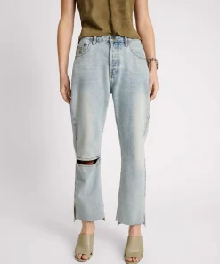 Denim Jeans|ONE TEASPOON Fleetwood Zipped Hooligans Mid Waist Relaxed Cropped Jeans