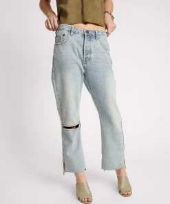 Denim Jeans|ONE TEASPOON Fleetwood Zipped Hooligans Mid Waist Relaxed Cropped Jeans