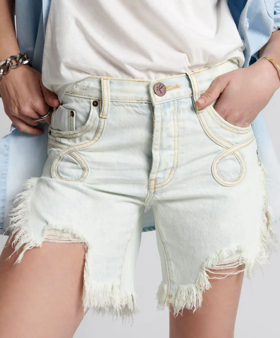 Denim Shorts|ONE TEASPOON Florence Frankies Long Length Denim Shorts