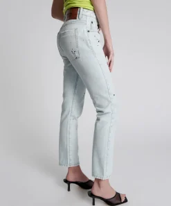 Denim Jeans|ONE TEASPOON Florence Painted High Waist Awesome Baggies Straight Leg Jeans