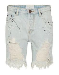 Denim Shorts|ONE TEASPOON Florence Painted Stevies Long Length Boyfriend Shorts