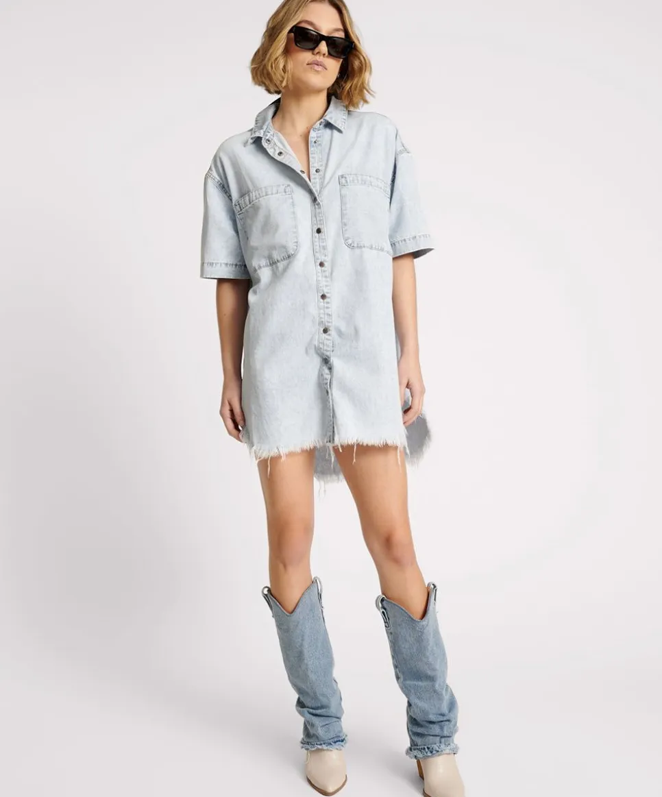 Midi & Maxi Dresses|ONE TEASPOON Florence Paris Denim Shirt Dress
