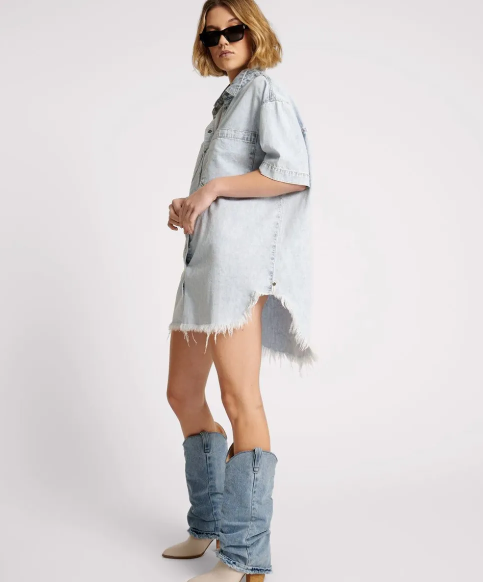Midi & Maxi Dresses|ONE TEASPOON Florence Paris Denim Shirt Dress