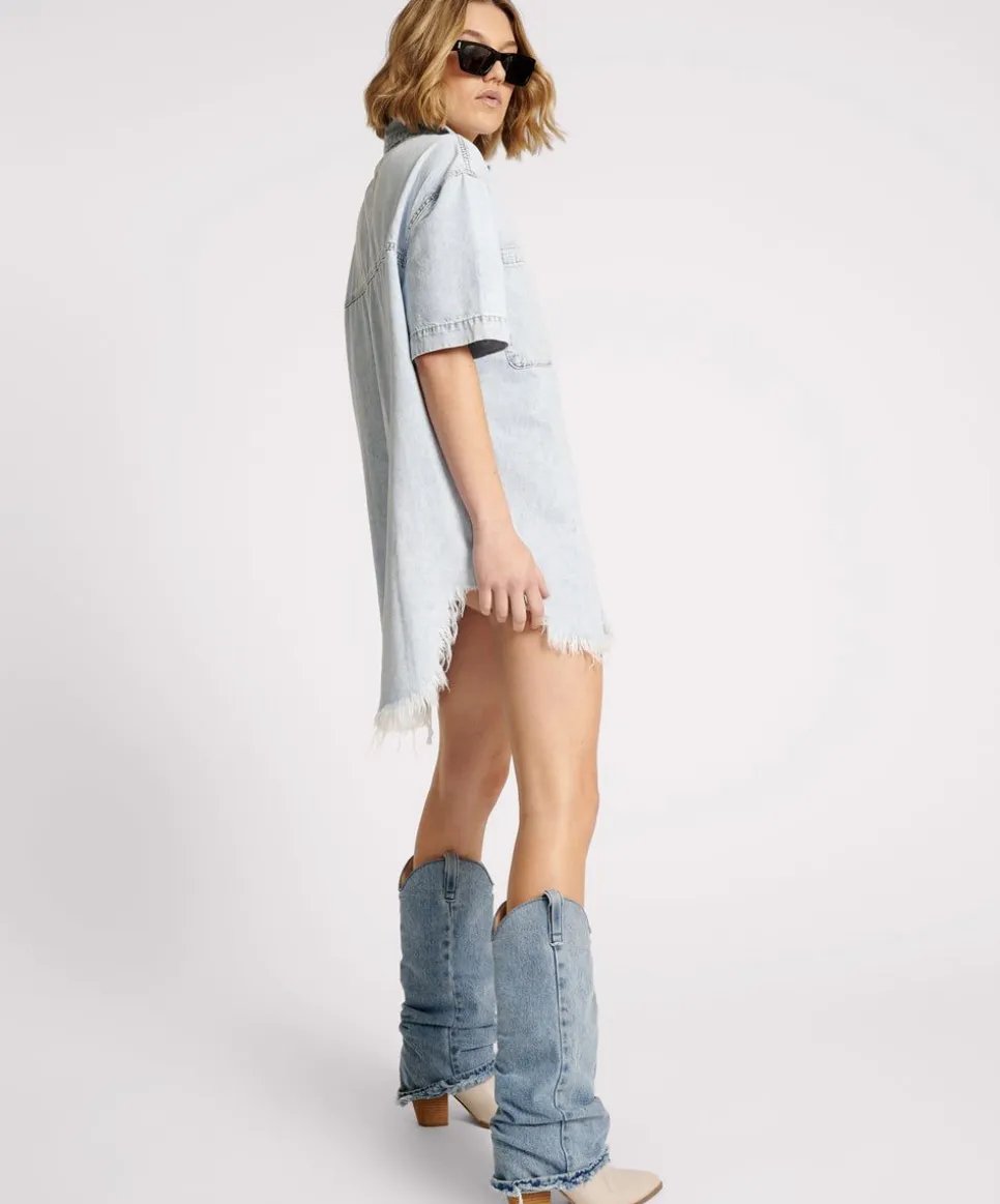 Midi & Maxi Dresses|ONE TEASPOON Florence Paris Denim Shirt Dress