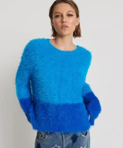 Knitwear|ONE TEASPOON Fluffy Colour Blocked Sweater