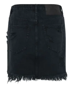 Denim Skirts|ONE TEASPOON Fox Black 2020 Mini High Waist Denim Skirt