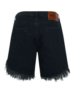 Denim Shorts|ONE TEASPOON Fox Black Frankies Long Length Denim Shorts