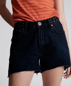Denim Shorts|ONE TEASPOON Fox Black Legend Mom Fit Shorts