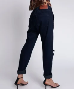 Denim Jeans|ONE TEASPOON Fox Black Shabbies Drawstring Boyfriend Jeans