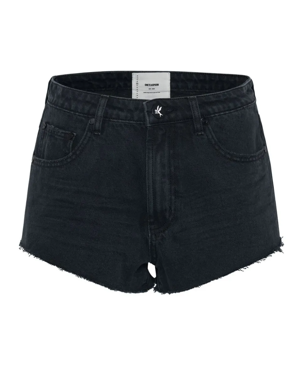 Denim Shorts|ONE TEASPOON Fox Black The One Fitted Cheeky Denim Shorts