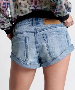 Denim Shorts|ONE TEASPOON Fresh Blue Bandit Low Waist Denim Shorts