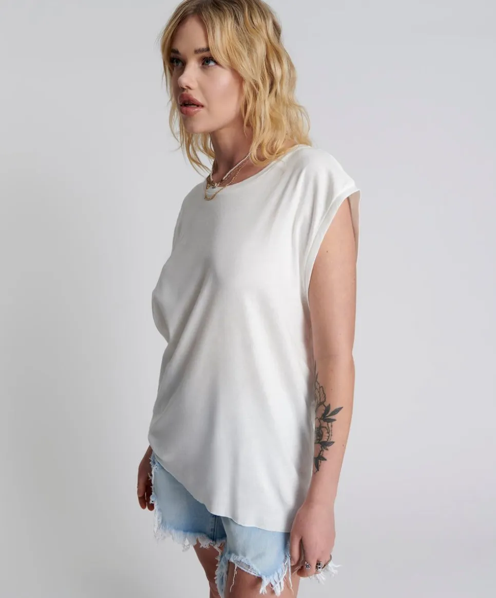 Tees & Tanks|ONE TEASPOON Fresh White Bamboo Logo Unisex Tank