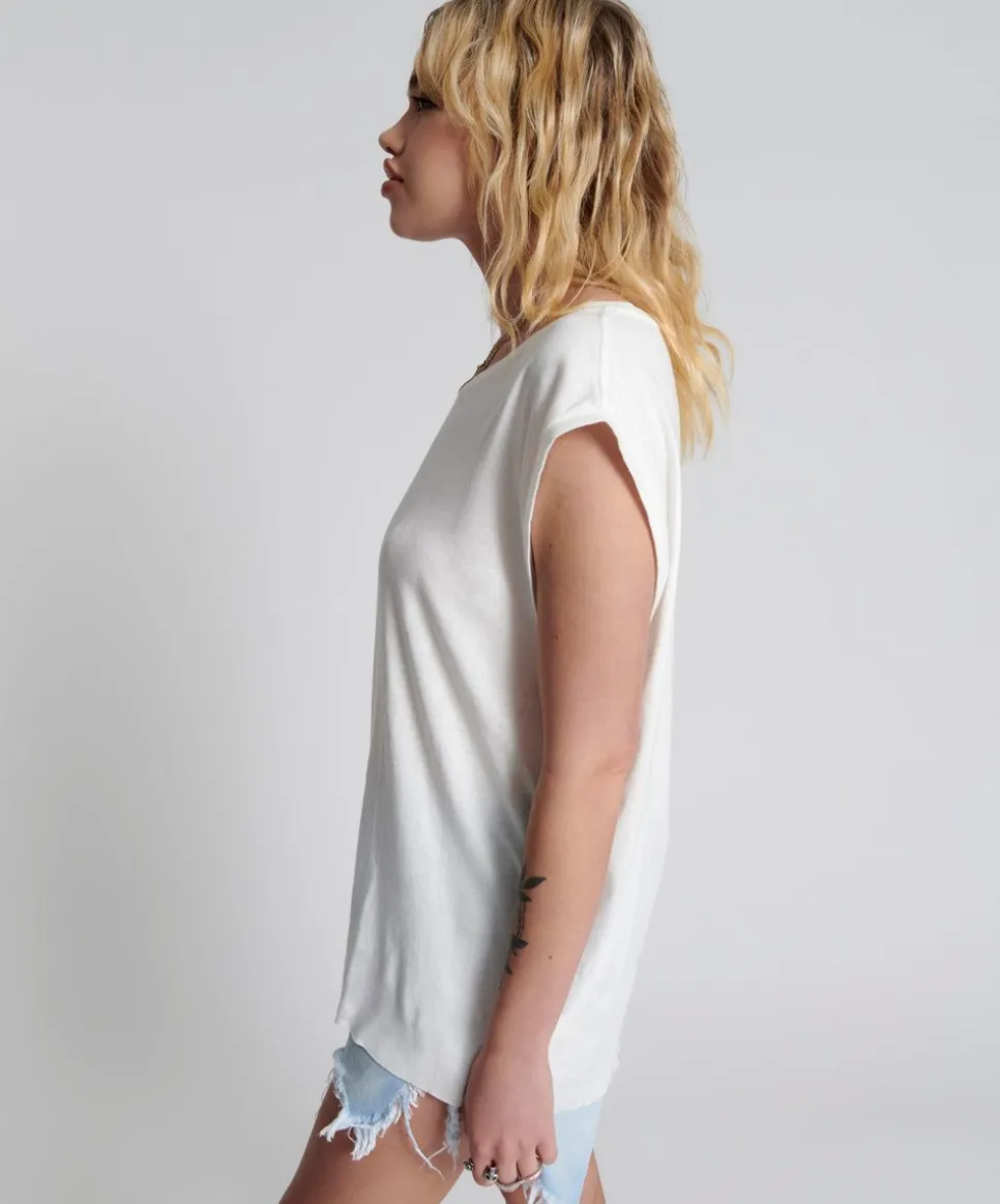 Tees & Tanks|ONE TEASPOON Fresh White Bamboo Logo Unisex Tank