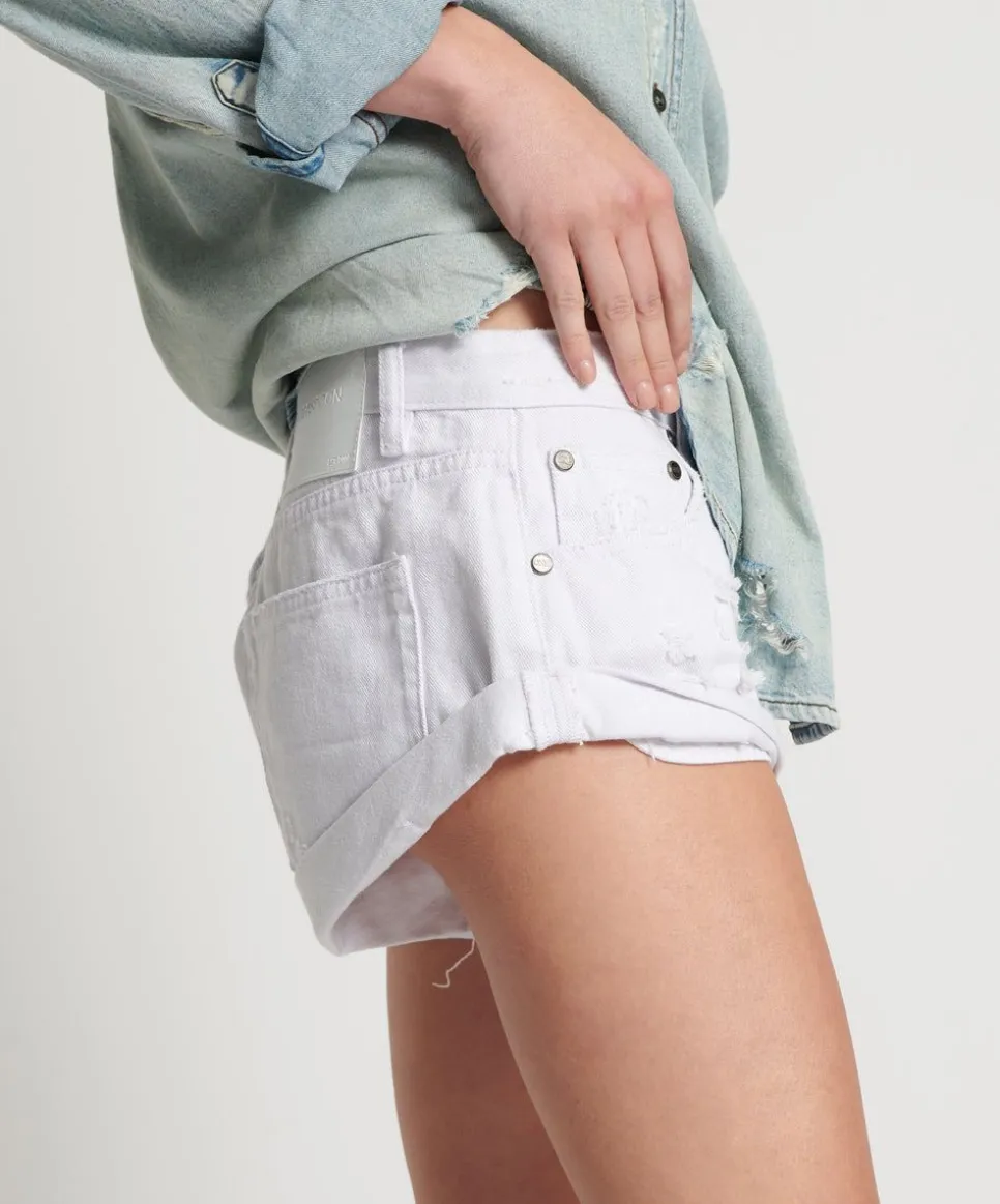 Denim Shorts|ONE TEASPOON Fresh White Bandits Low Waist Denim Shorts