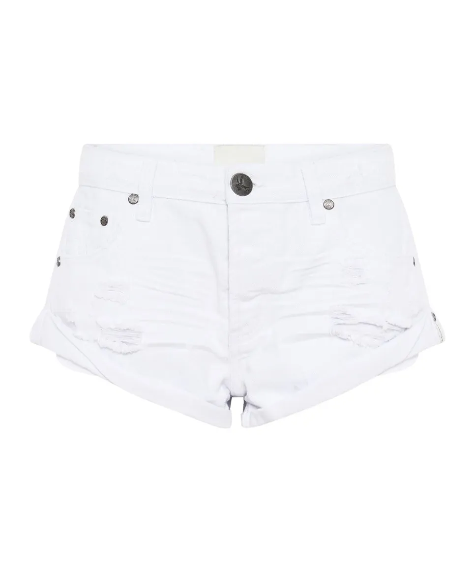 Denim Shorts|ONE TEASPOON Fresh White Bandits Low Waist Denim Shorts