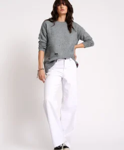 Denim Jeans|ONE TEASPOON Fresh White Jackson Mid Waist Wide Leg Jeans