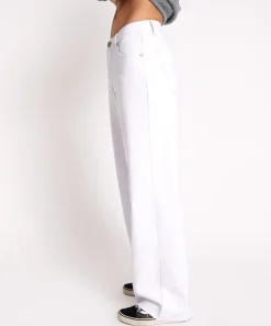 Denim Jeans|ONE TEASPOON Fresh White Jackson Mid Waist Wide Leg Jeans