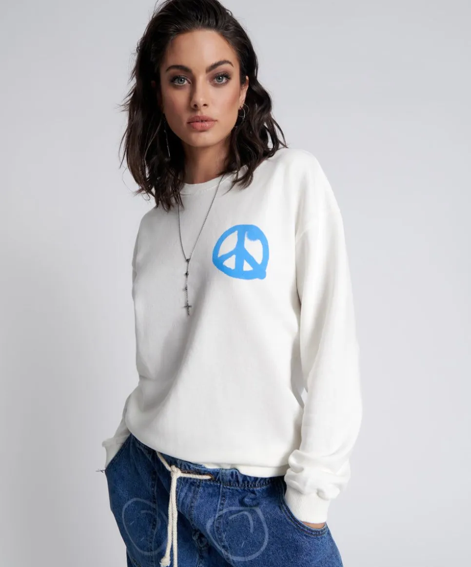 Hoodies And Sweats|ONE TEASPOON Get Physical Peace Sweater