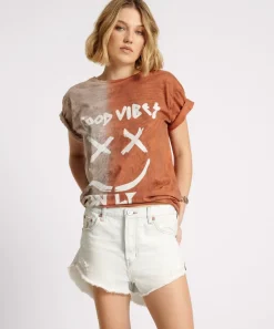 Graphic Tees|ONE TEASPOON Good Vibes Only Oversized Hand Dyed Tee