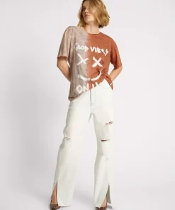 Graphic Tees|ONE TEASPOON Good Vibes Only Oversized Hand Dyed Tee