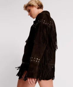 Jackets|ONE TEASPOON Gothic Rodeo Fringed Suede Studded Jacket