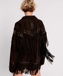 Jackets|ONE TEASPOON Gothic Rodeo Fringed Suede Studded Jacket