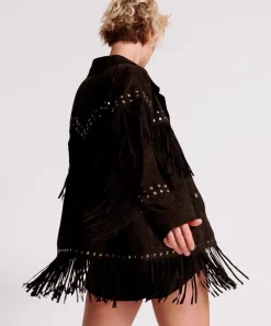 Jackets|ONE TEASPOON Gothic Rodeo Fringed Suede Studded Jacket