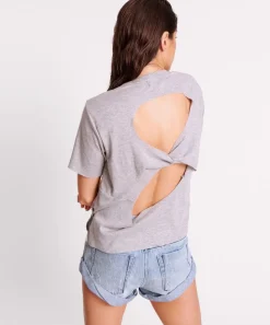 Tees & Tanks|ONE TEASPOON Grey Marle Lucky 8 Boyfriend Tee