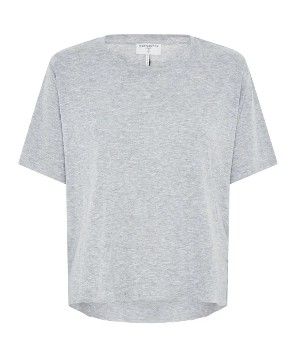 Tees & Tanks|ONE TEASPOON Grey Marle Lucky 8 Boyfriend Tee