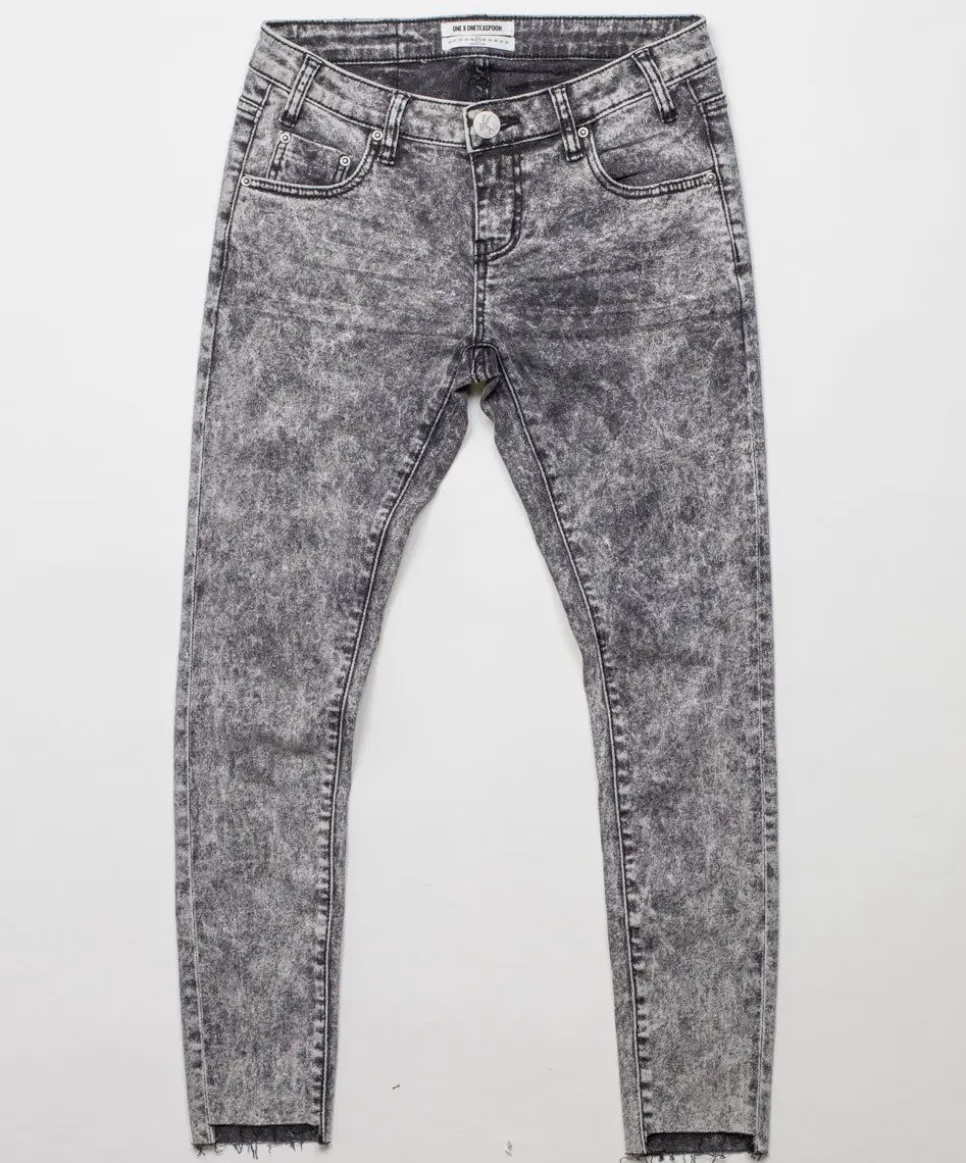 Denim Jeans|ONE TEASPOON Grey Society Freebirds Ii Low Waist Skinny Jeans